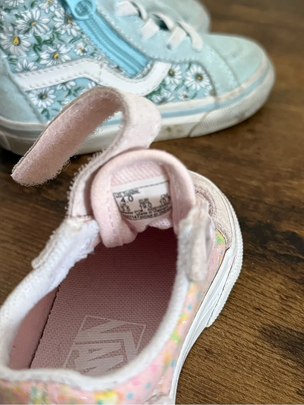 Vans Toddler Shoes - Pink Old Skool V Size 4 & Blue Sk8-Hi Zip Size 6